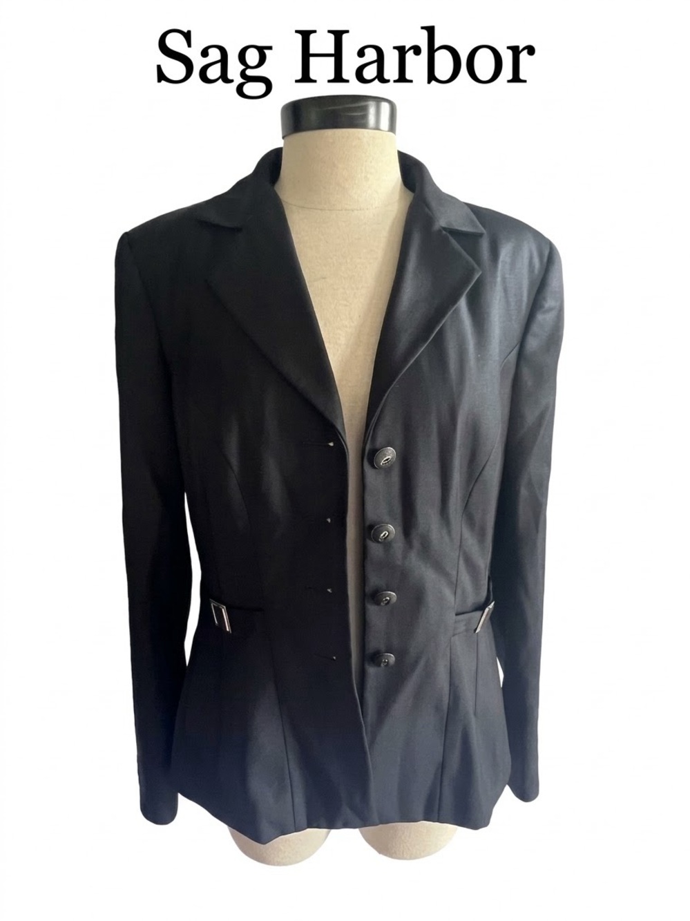 Sag Harbor Women's Black Tailored Blazer Size 8 0258